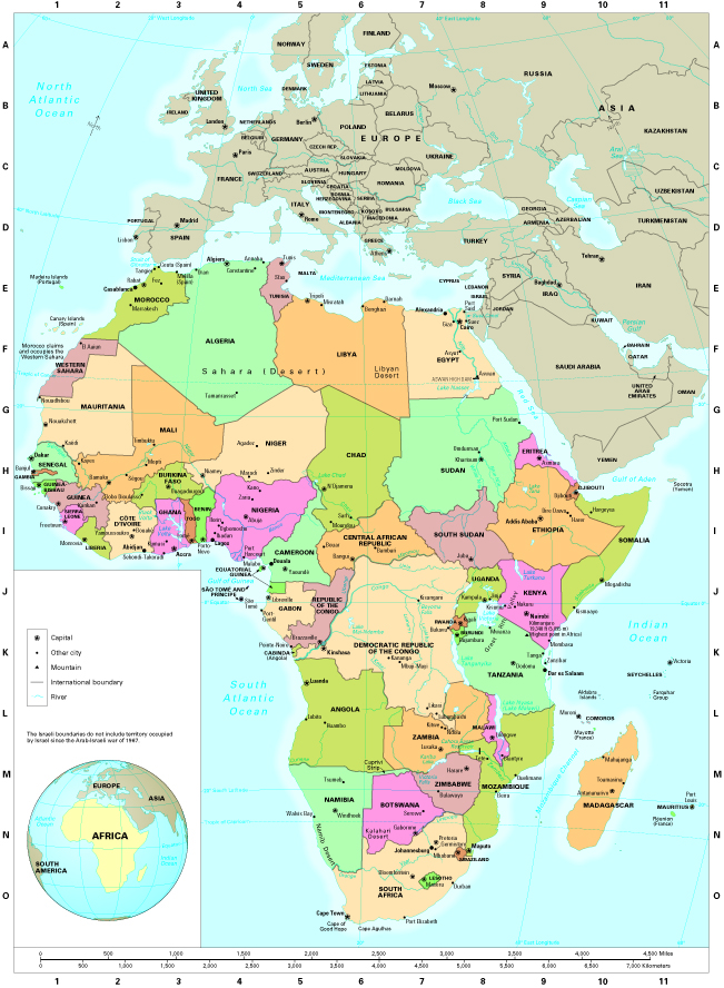 Africa Map With Countries And Islands