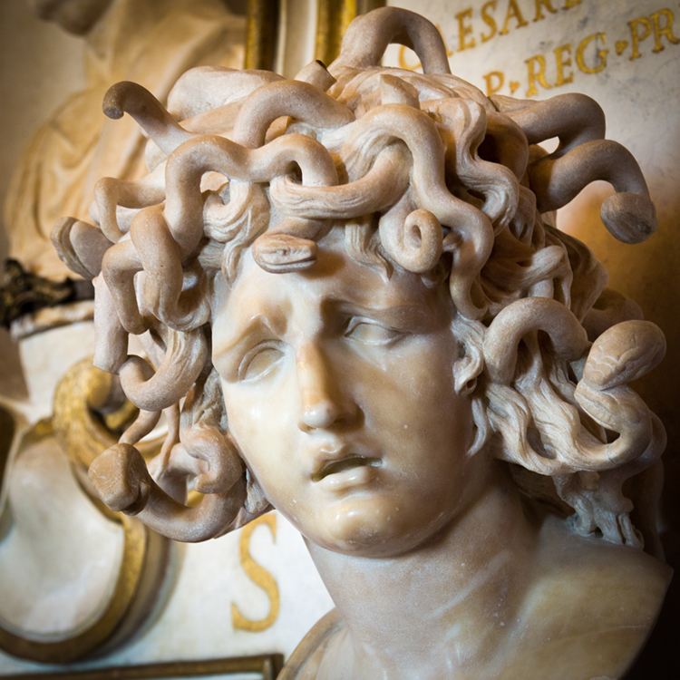 Medusa, in Greek mythology, the most famous of the monster figures known as  Gorgons. She was