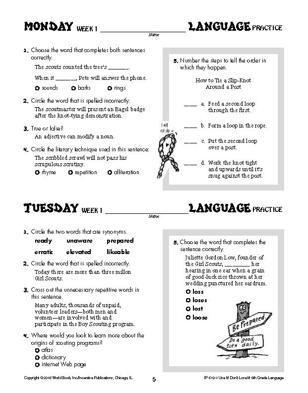 Daily Language Practice Grade 6 Use It Don t Lose It World Book Daily language practice grade 6 use it don t lose it world book