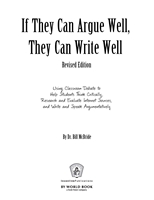If They Can Argue Well, They Can Write Well Print 